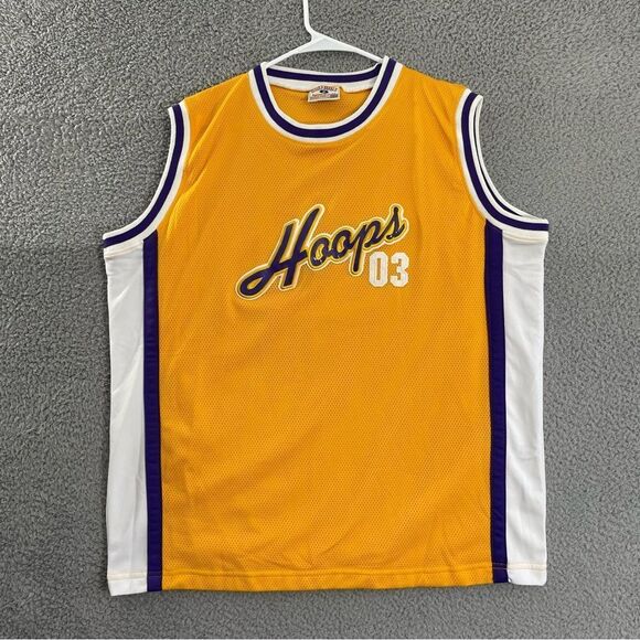 VTG Steve & Barry's Jersey Men M Gold Purple Hoops 03 Y2K Sleeveless Basketball - Picture 1 of 10